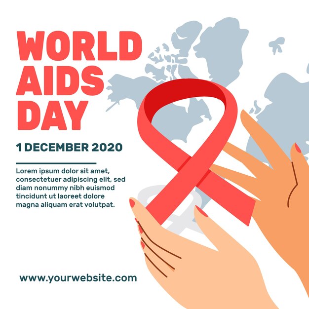Premium Vector | World aids day with globe and ribbon