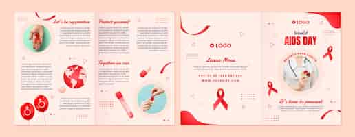 Free vector world aids day brochure template