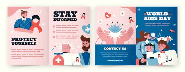 World AIDS Day Brochure Template – Free Vector Download