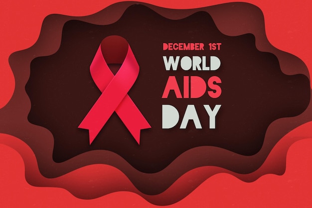 Free vector world aids day event in paper style wallpaper