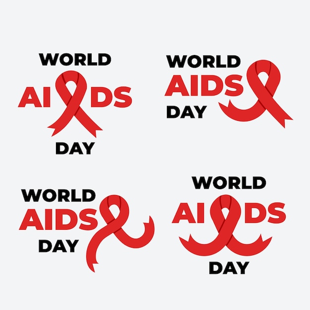 Набор наклеек всемирного дня борьбы со СПИДом