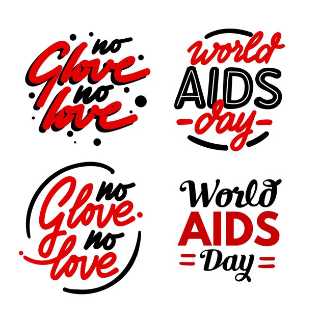 World aids day lettering quotes