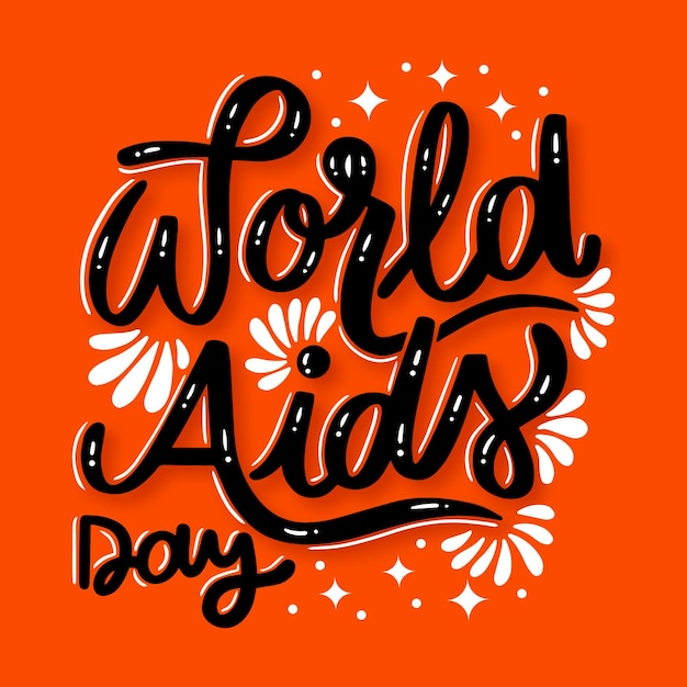 Free vector world aids day lettering