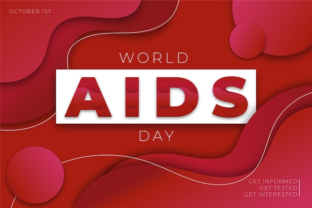 Free vector world aids day in paper style wallpaper