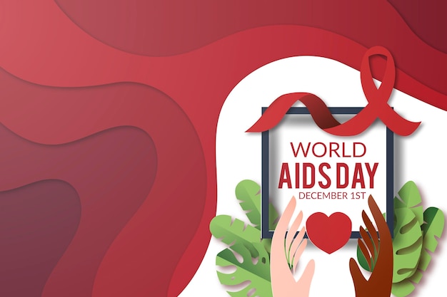 World aids day in paper style