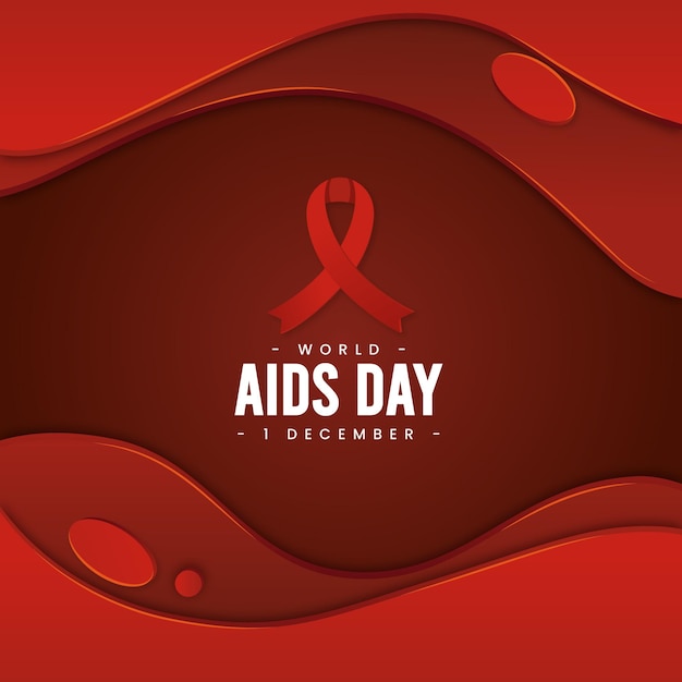 World aids day in paper style