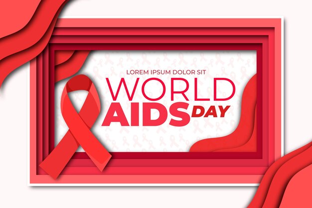 Free vector world aids day in paper style