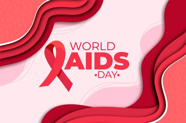 World aids day in paper style