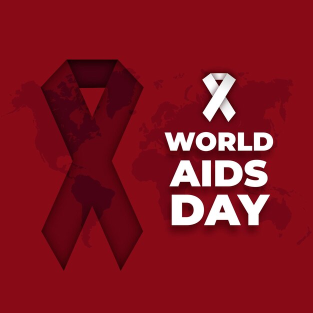 Всемирный день борьбы со СПИДом в бумажном стиле