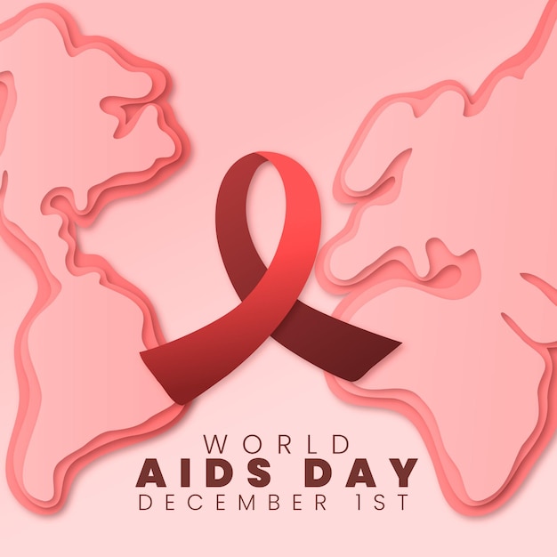 World aids day in paper style