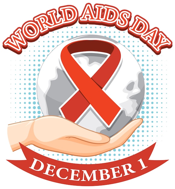 Free Vector World aids day poster design