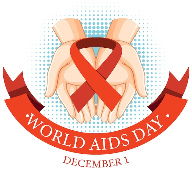 Design del poster della giornata mondiale contro l'aids