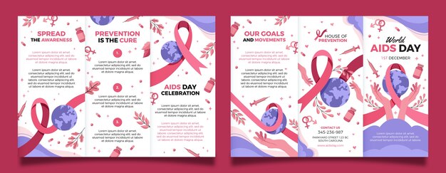 World aids day remembrance business brochure template