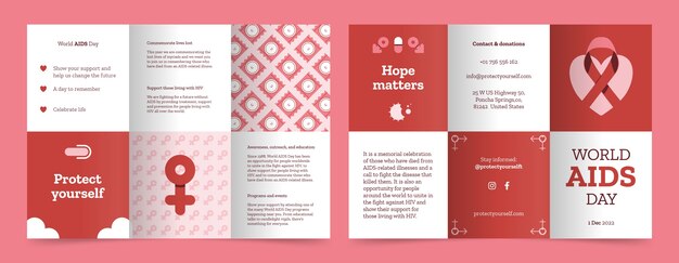 World aids day remembrance business brochure template