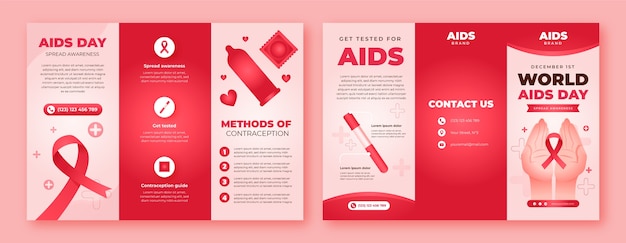 Modello di brochure aziendale per la memoria della giornata mondiale contro l'aids