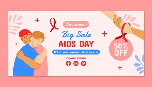 World aids day remembrance sale banner template