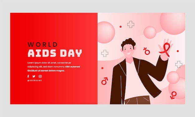 Free vector world aids day remembrance social media promo template