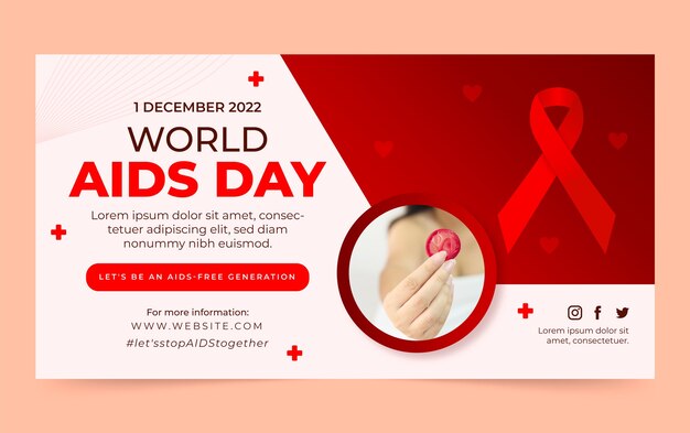 world aids day remembrance social media promo template