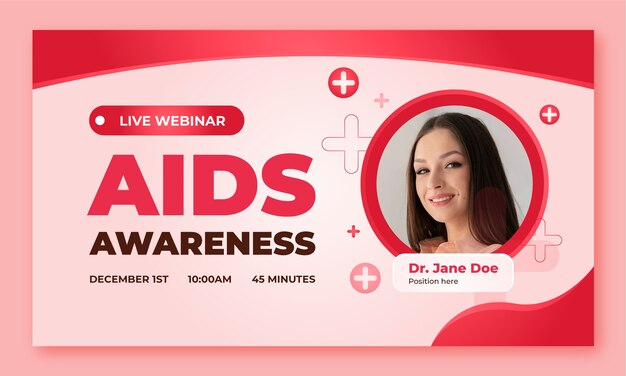 Vettore gratuito modello di webinar per la commemorazione della giornata mondiale contro l'aids