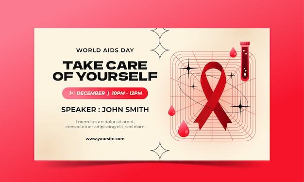 Vettore gratuito modello di webinar per la commemorazione della giornata mondiale contro l'aids