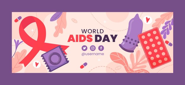 World aids day social media cover template