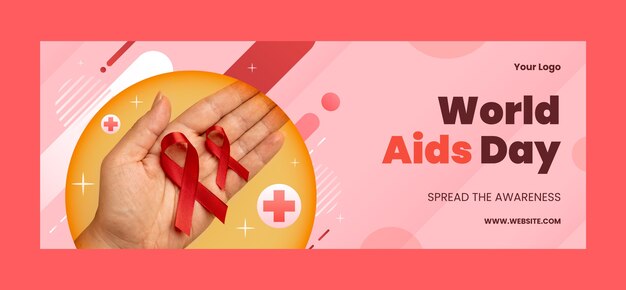 World aids day social media cover template