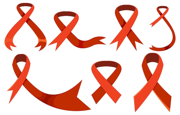 Free vector world aids day symbol with red ribbons