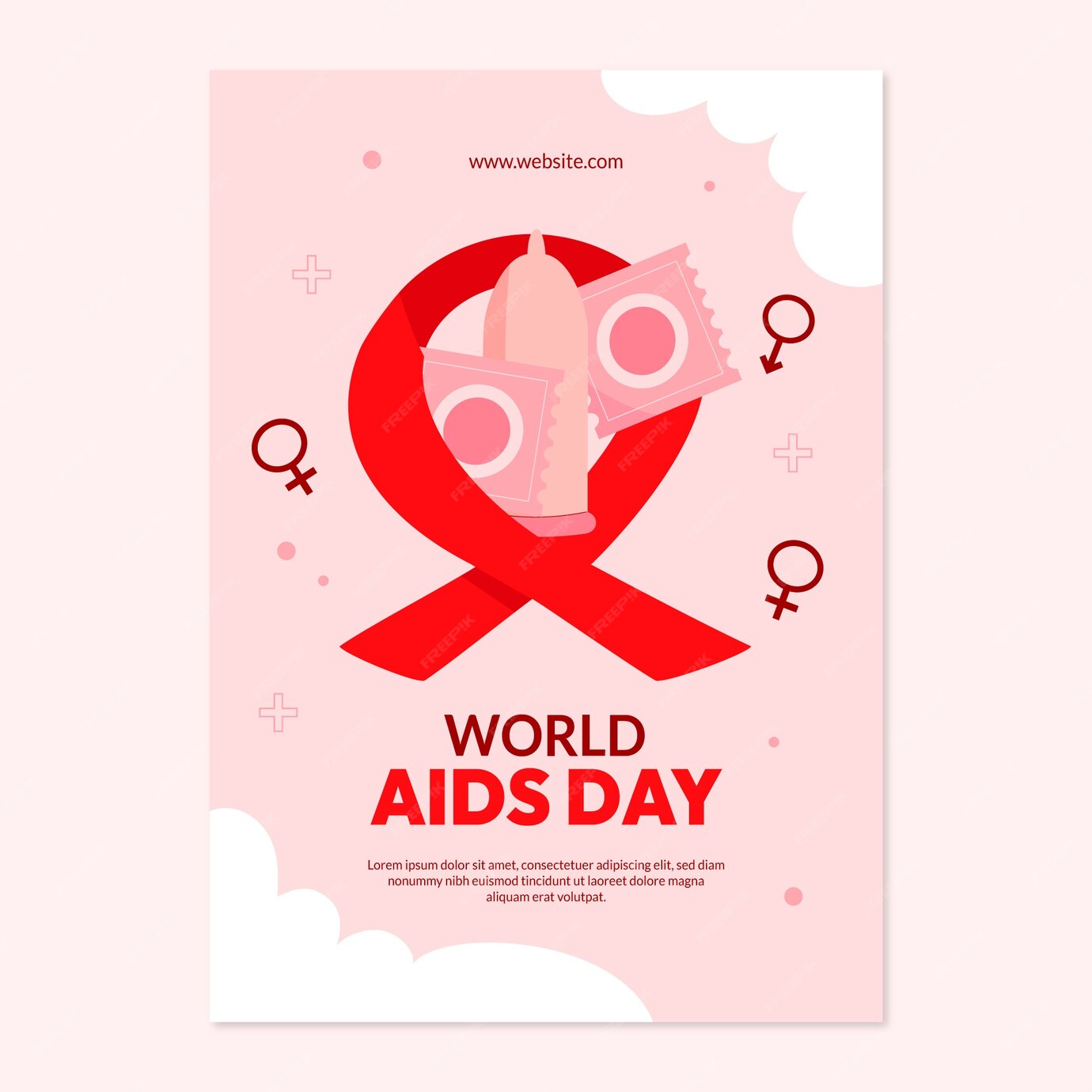 Free Vector World aids day vertical poster template
