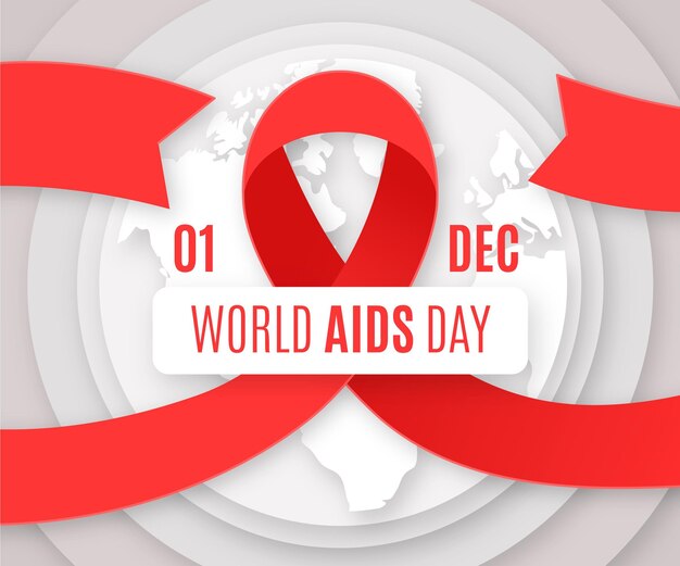 Всемирный день борьбы со СПИДом обои в бумажном стиле