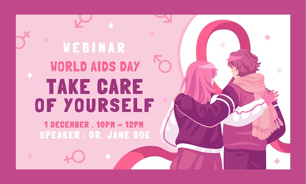 Vettore gratuito modello di webinar per la giornata mondiale contro l'aids