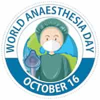 Free vector world anaesthesia day logo concept