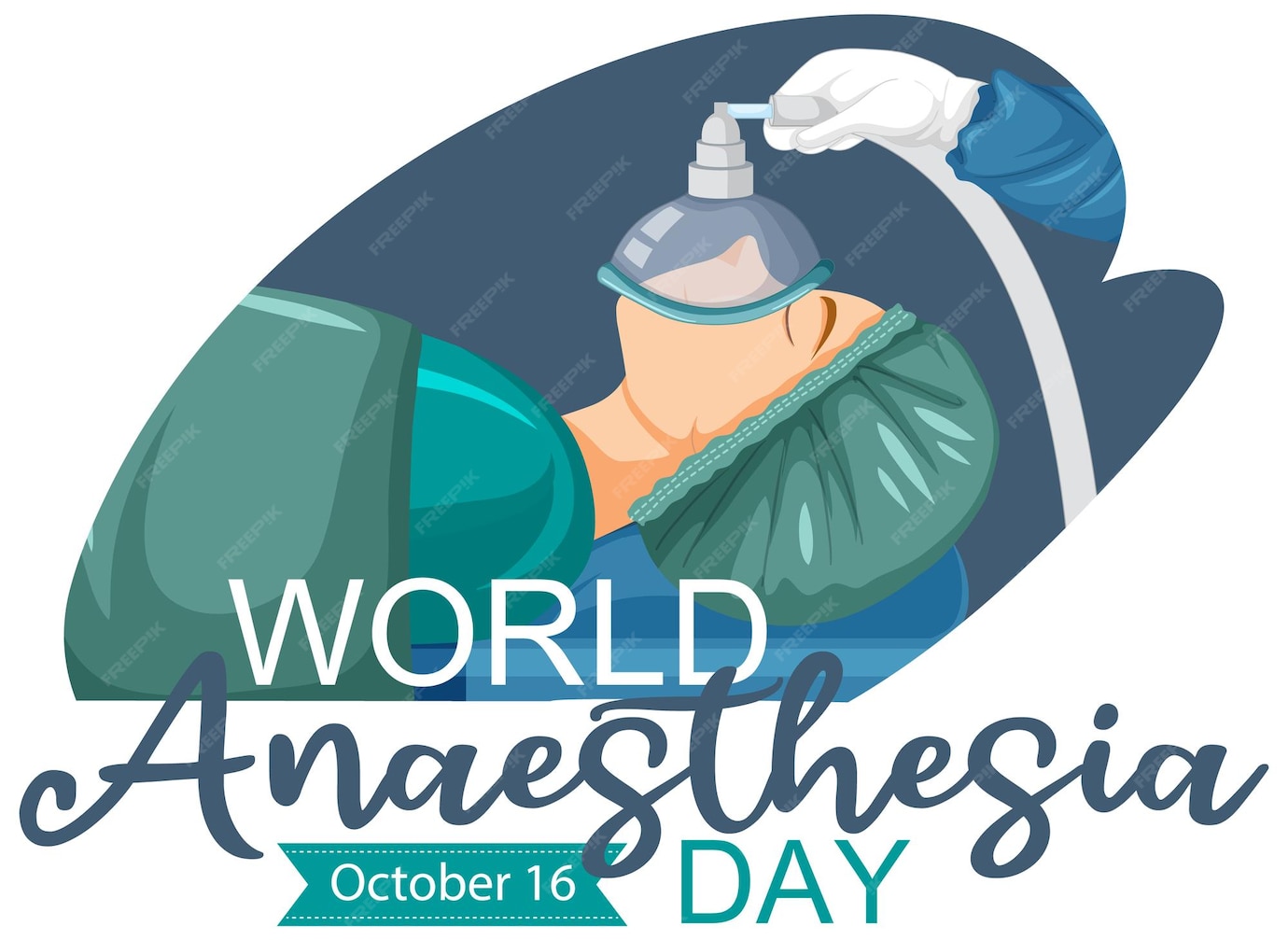 Free Vector World anaesthesia day logo concept
