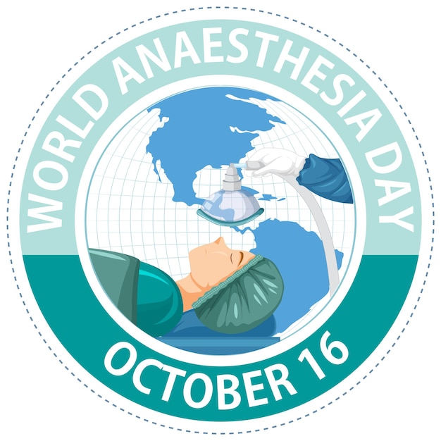 World anaesthesia day logo concept