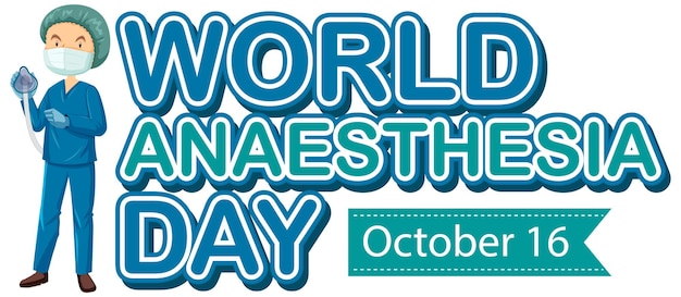 World anaesthesia day logo concept