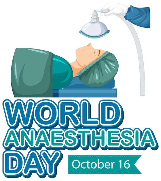 World anaesthesia day logo concept