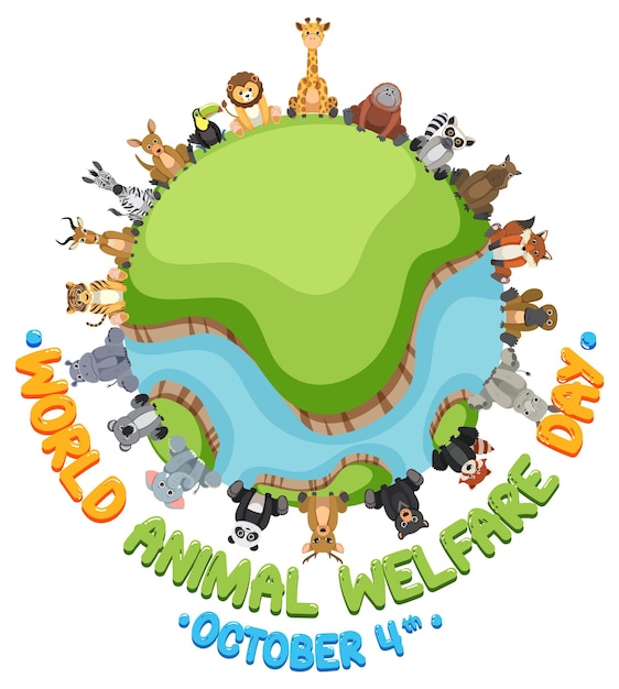 Free vector world animal welfare day concept vector