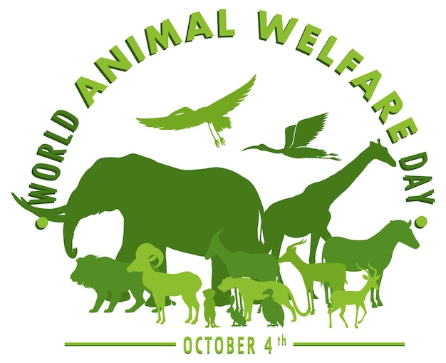 World Animal Welfare Day Concept Vector