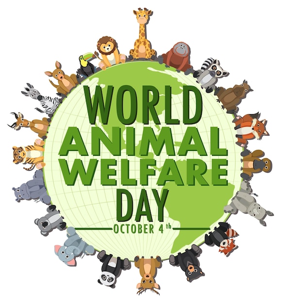 Бесплатное векторное изображение Вектор концепции всемирного дня защиты животных