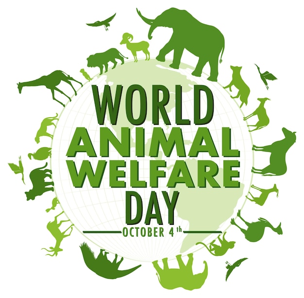 World Animal Welfare Day Concept Vector