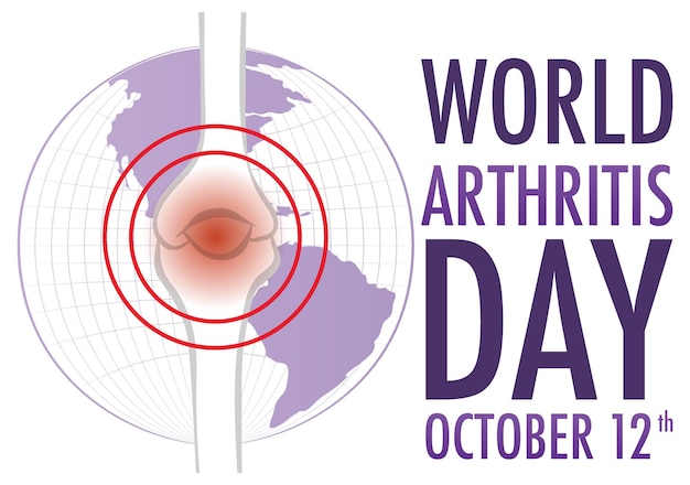 Бесплатное векторное изображение Дизайн плаката всемирного дня борьбы с артритом