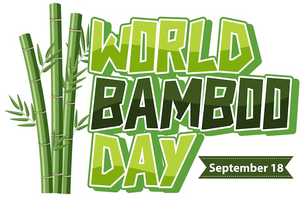 Free vector world bamboo day logo banner