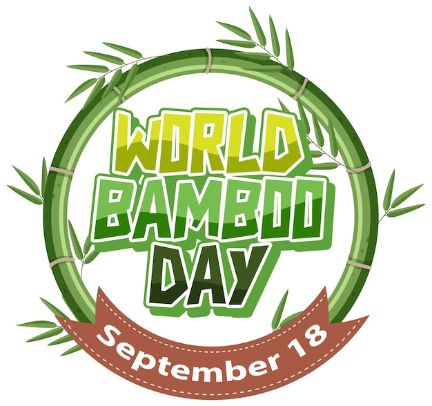 Vettore gratuito banner logo giornata mondiale del bambù