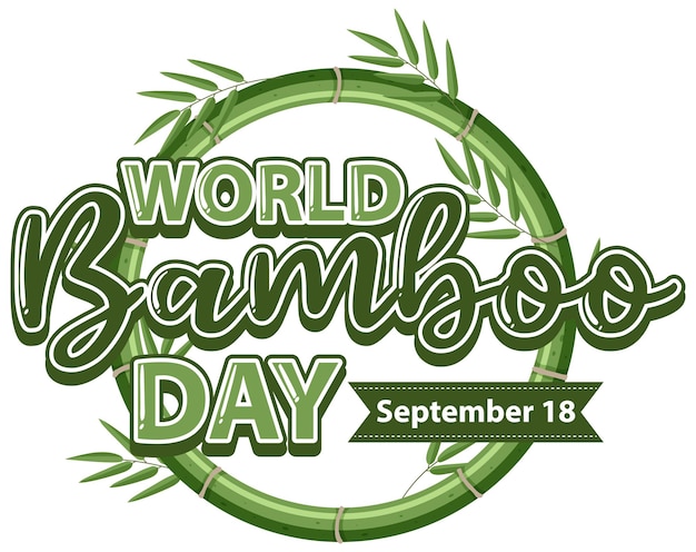 Free vector world bamboo day logo banner