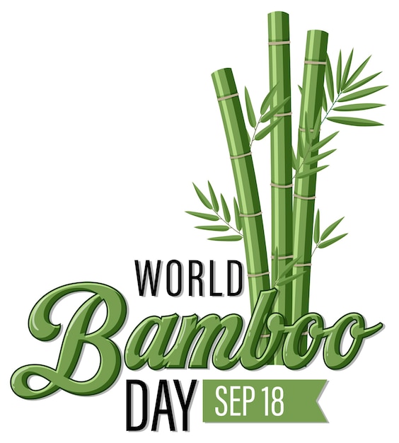 Free vector world bamboo day september 18 banner design