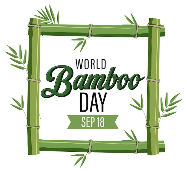 Free vector world bamboo day september 18 banner design