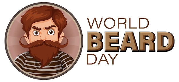 Free vector world beard day banner design