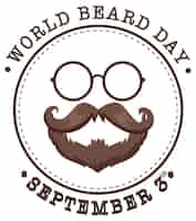 Free vector world beard day september 3 banner