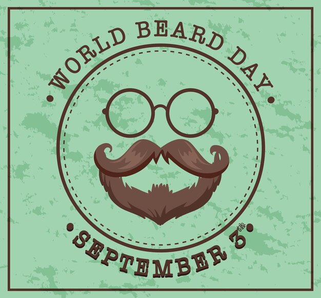 Free vector world beard day september 3 poster template