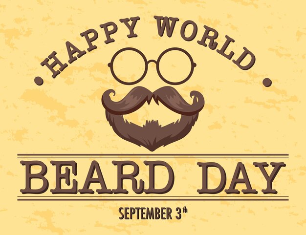 Free vector world beard day september 3 poster template