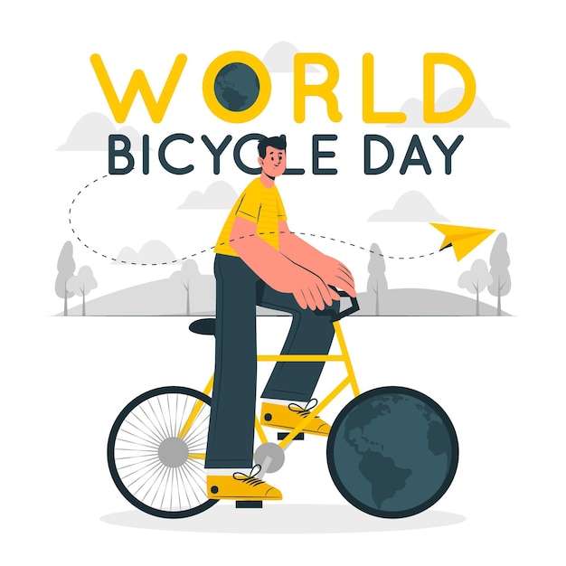 Illustrazione di concetto di giornata mondiale della bicicletta